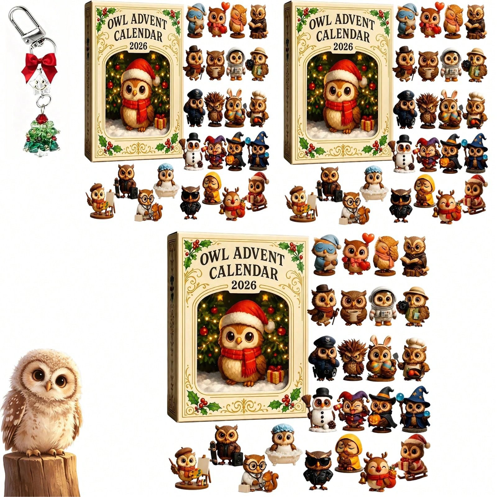 24 Day Christmas Owl Countdown Advent Calendar