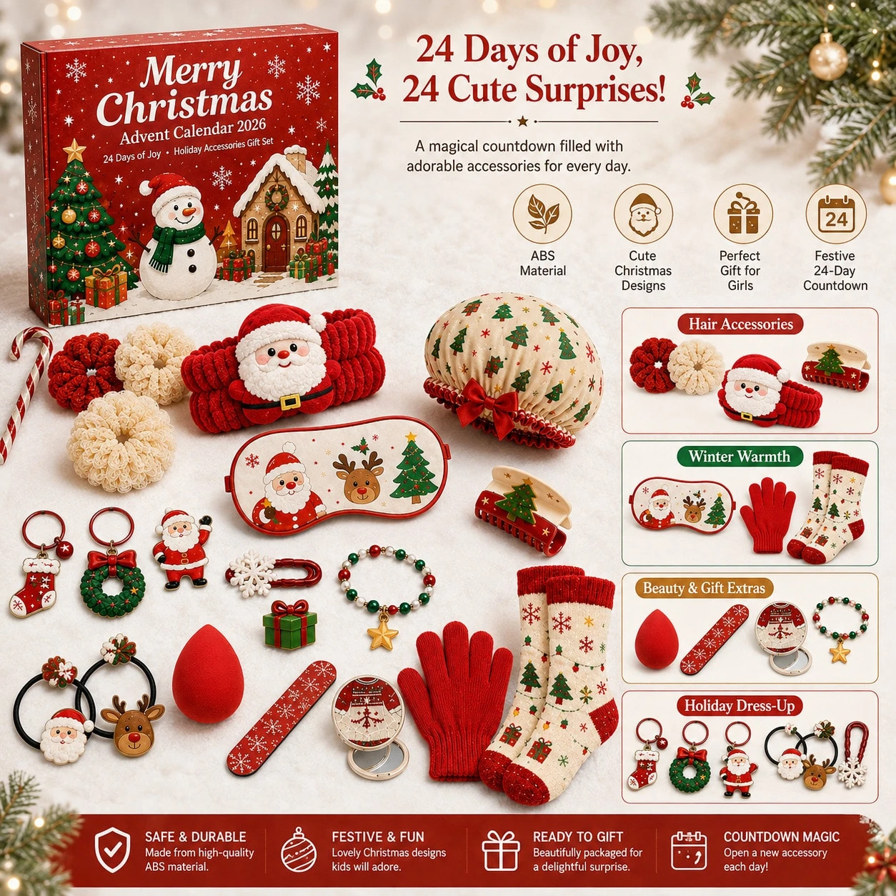 2026 Christmas Unicorn Mermaid Jewelry Advent Calendar