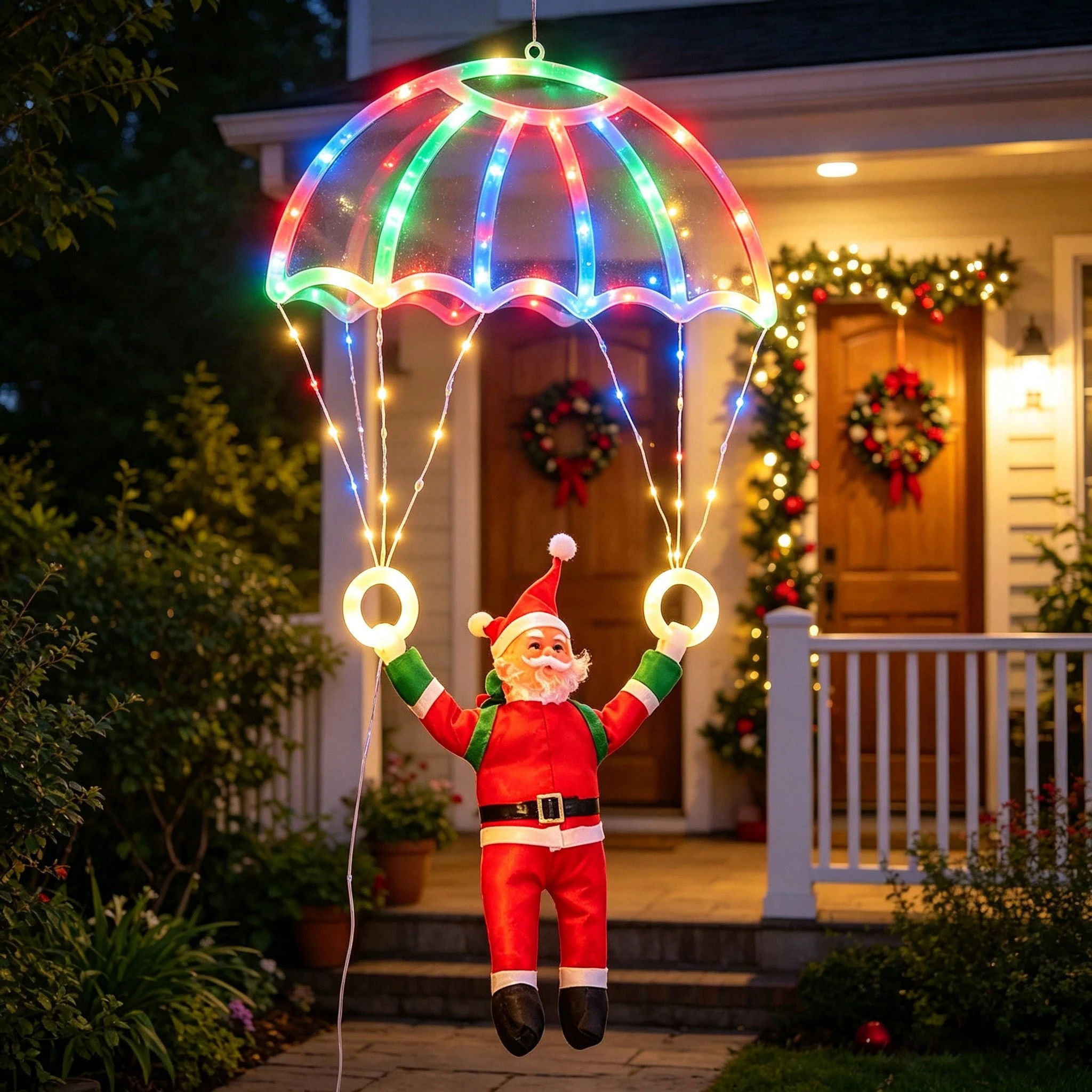 Santa Claus USB Christmas Parachute Lights