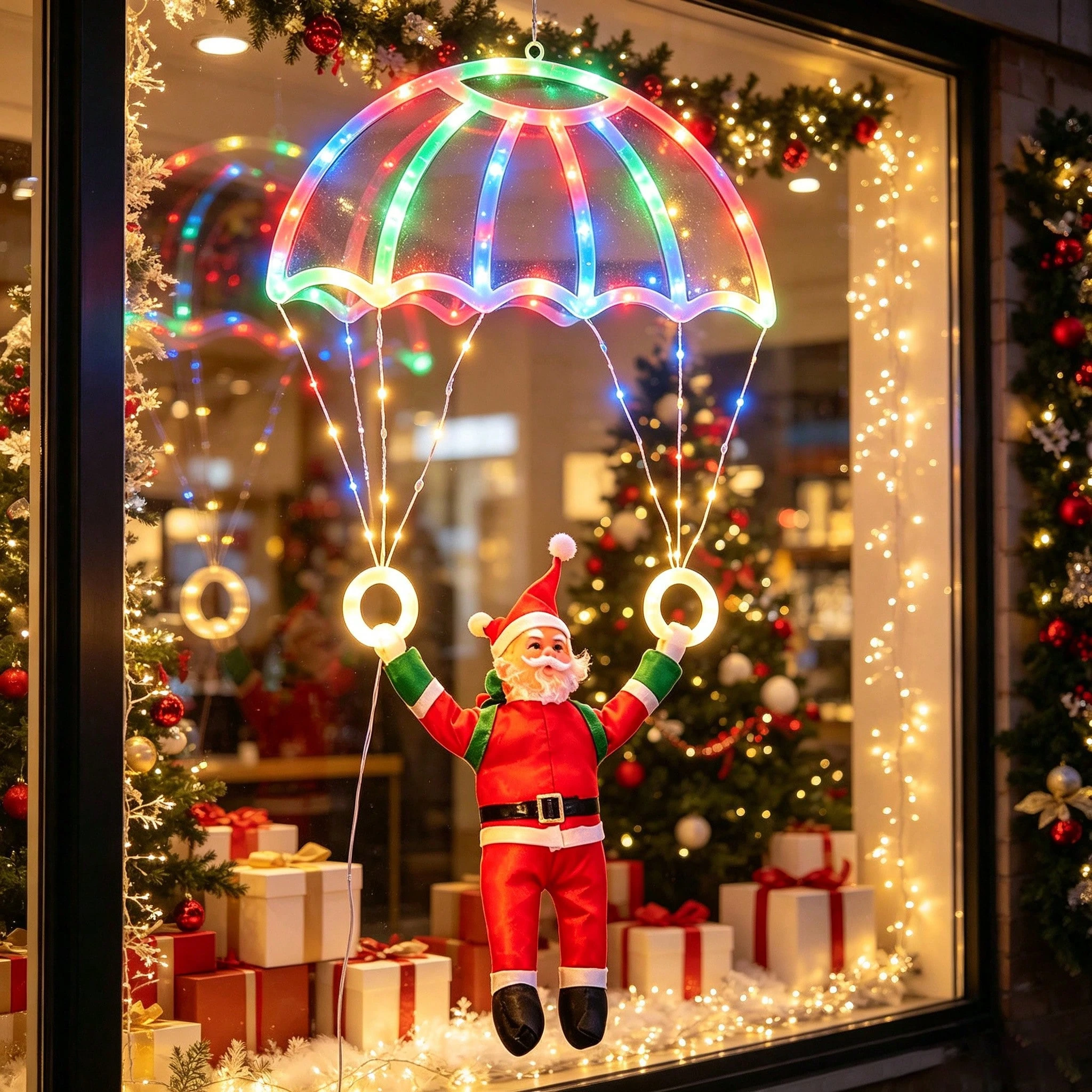 Santa Claus USB Christmas Parachute Lights