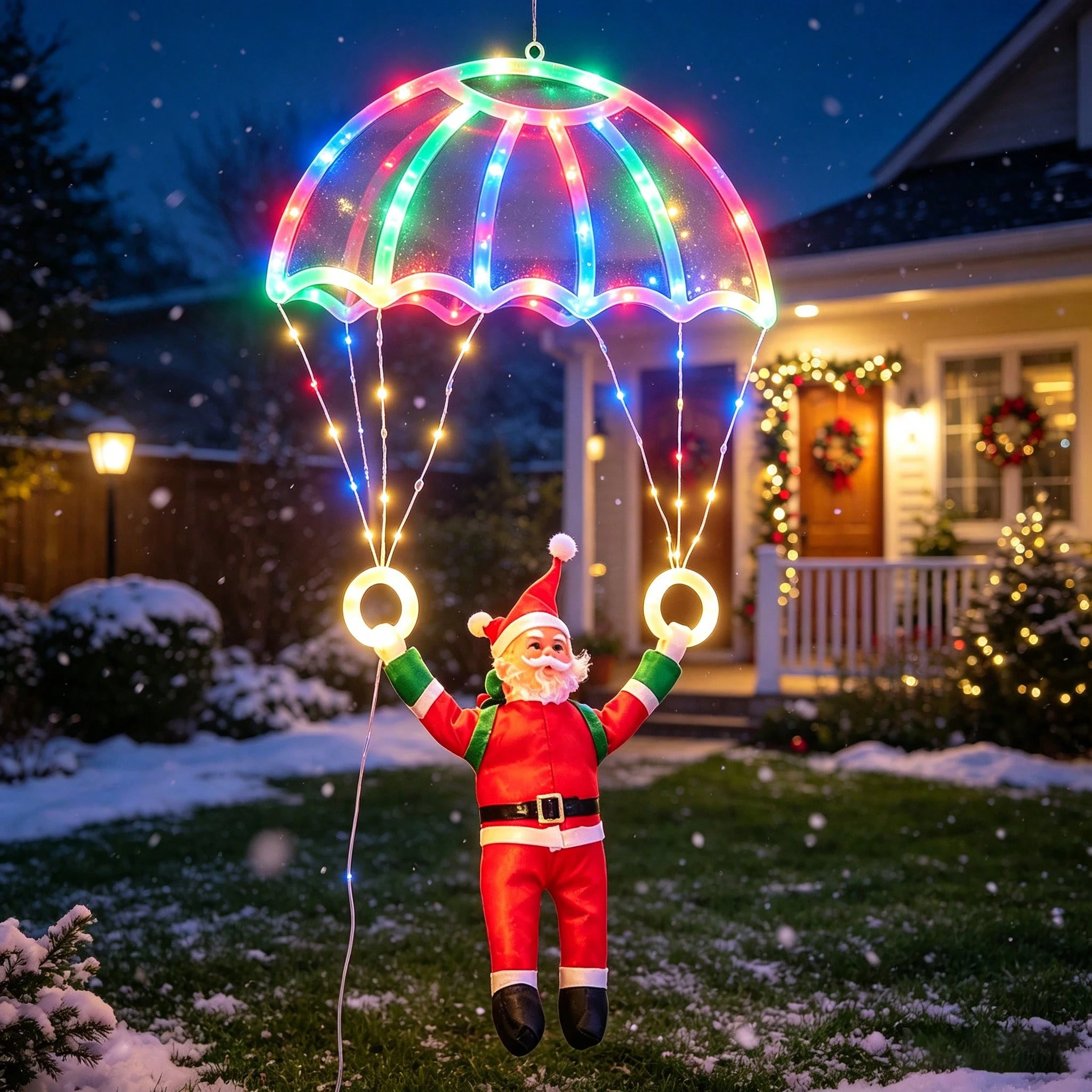 Santa Claus USB Christmas Parachute Lights