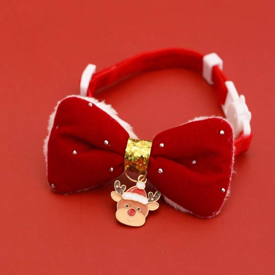 Christmas Cat Collar With Cartoon Pendant