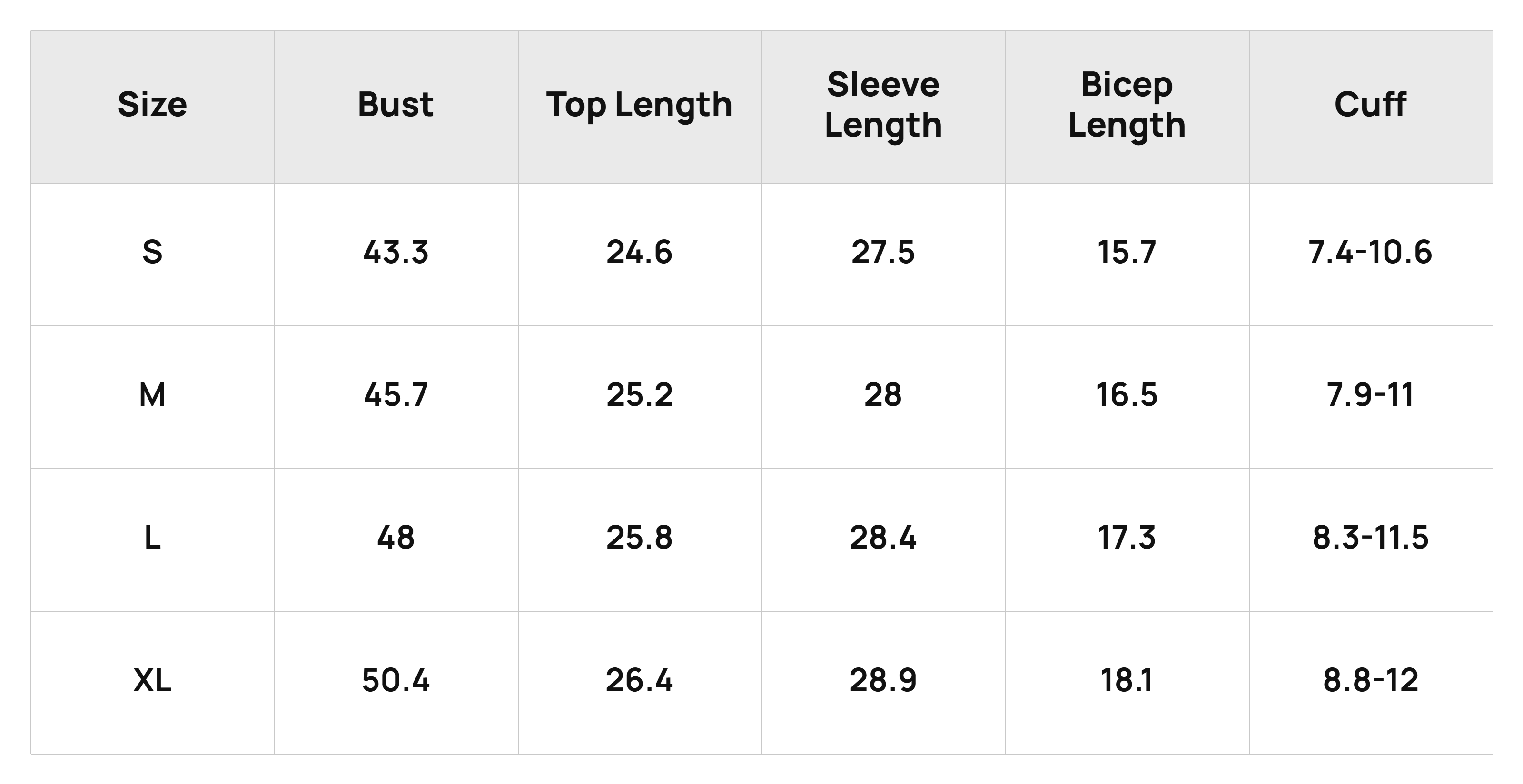 Size Chart