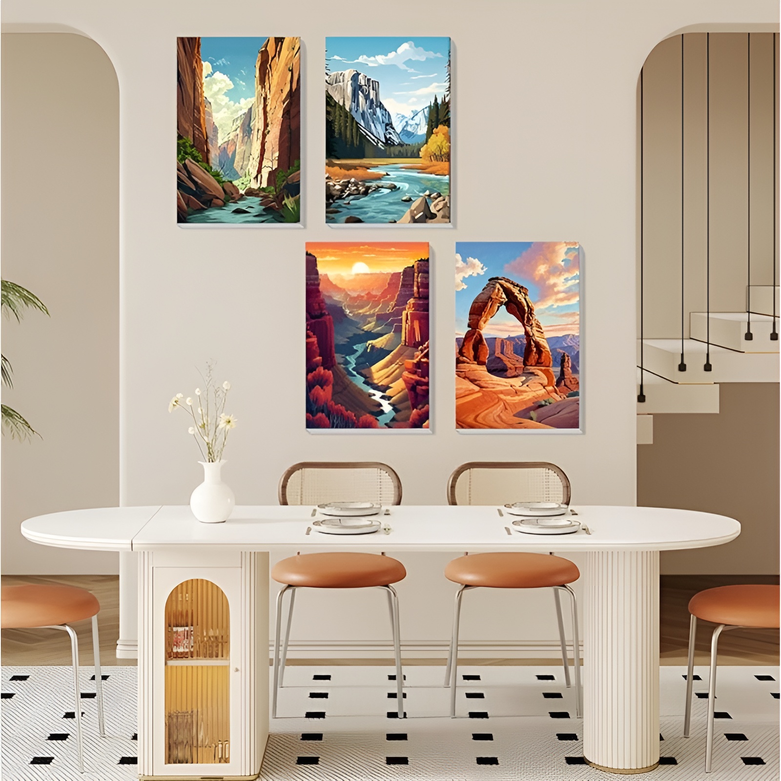 Canvas Paint by Numbers Kit for Adults with Acrylic Paints