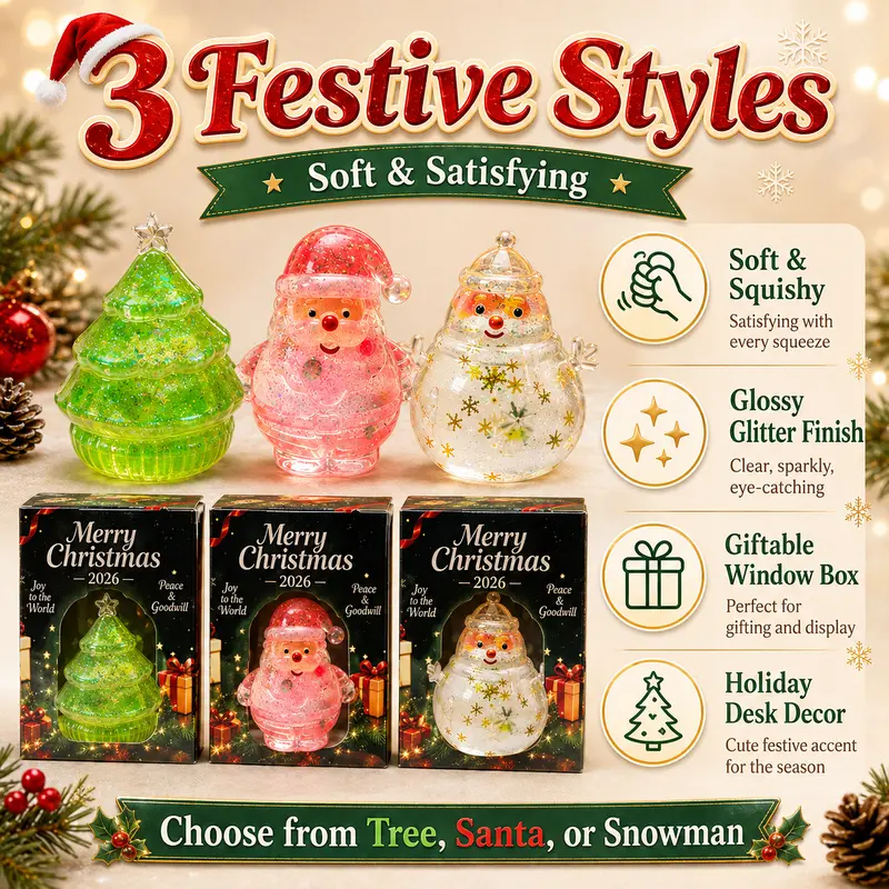 Santa Snowman And Christmas Tree Squishy Toys