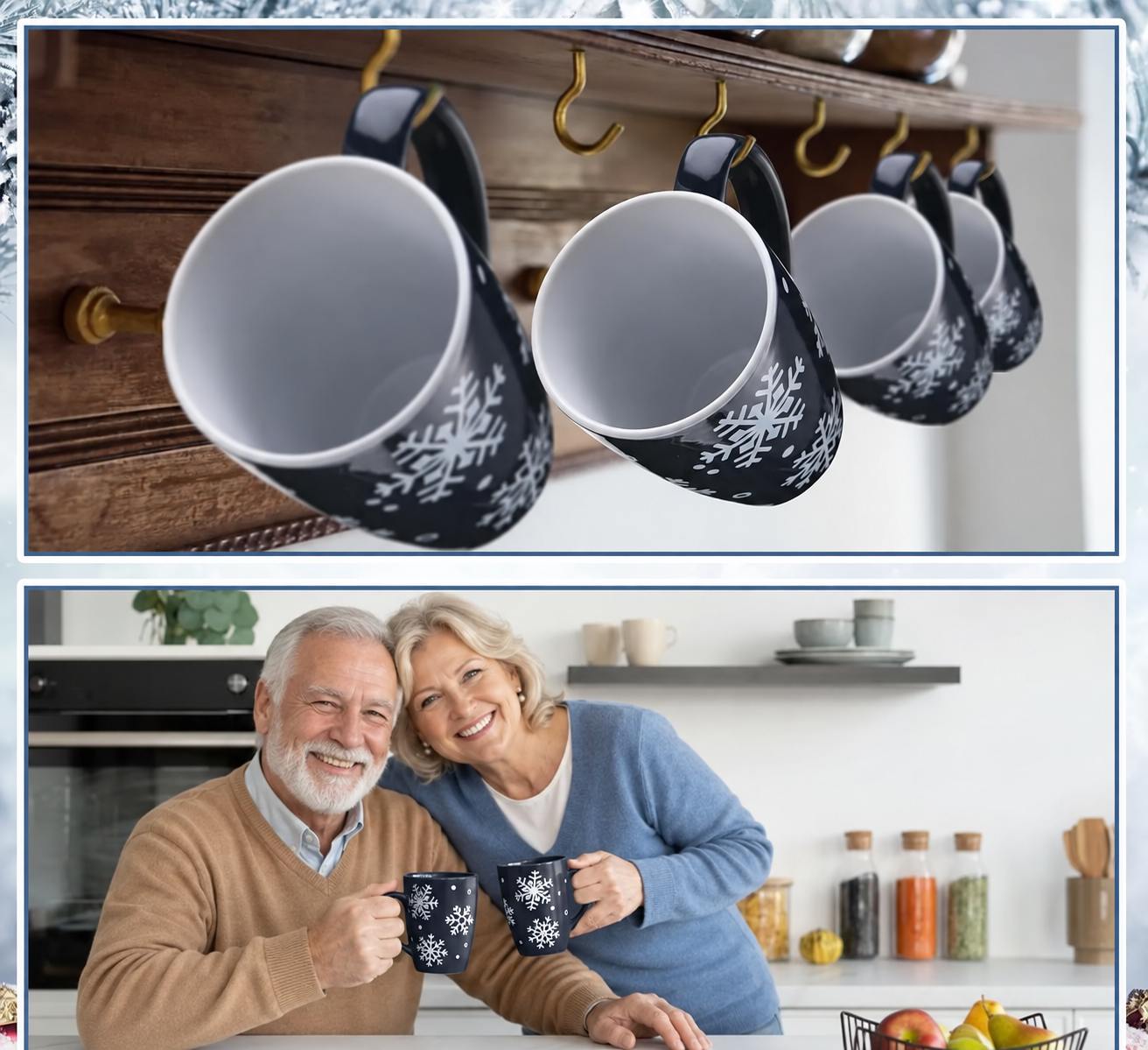 4 Pieces Snowflake Coffee Mugs For Men And Women