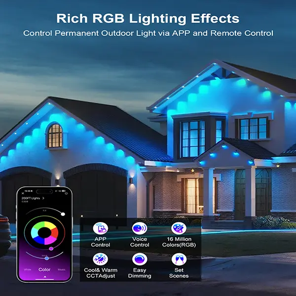 Smart Christmas Eave Lights for Outdoor Decor with App and Remote Control