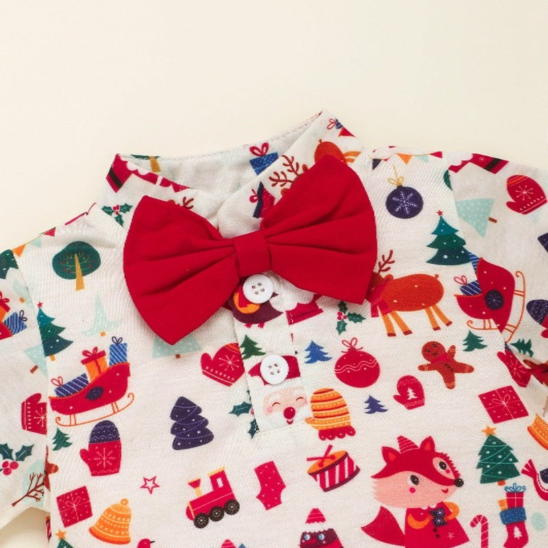 Baby Boy Christmas Clothes Bow Tie Jumpsuit Pants Socks Newborn Set-Children Cloth Shop