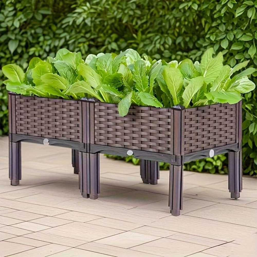 Multi Functional High Elevated Garden Bed Kit For Patio And Yard