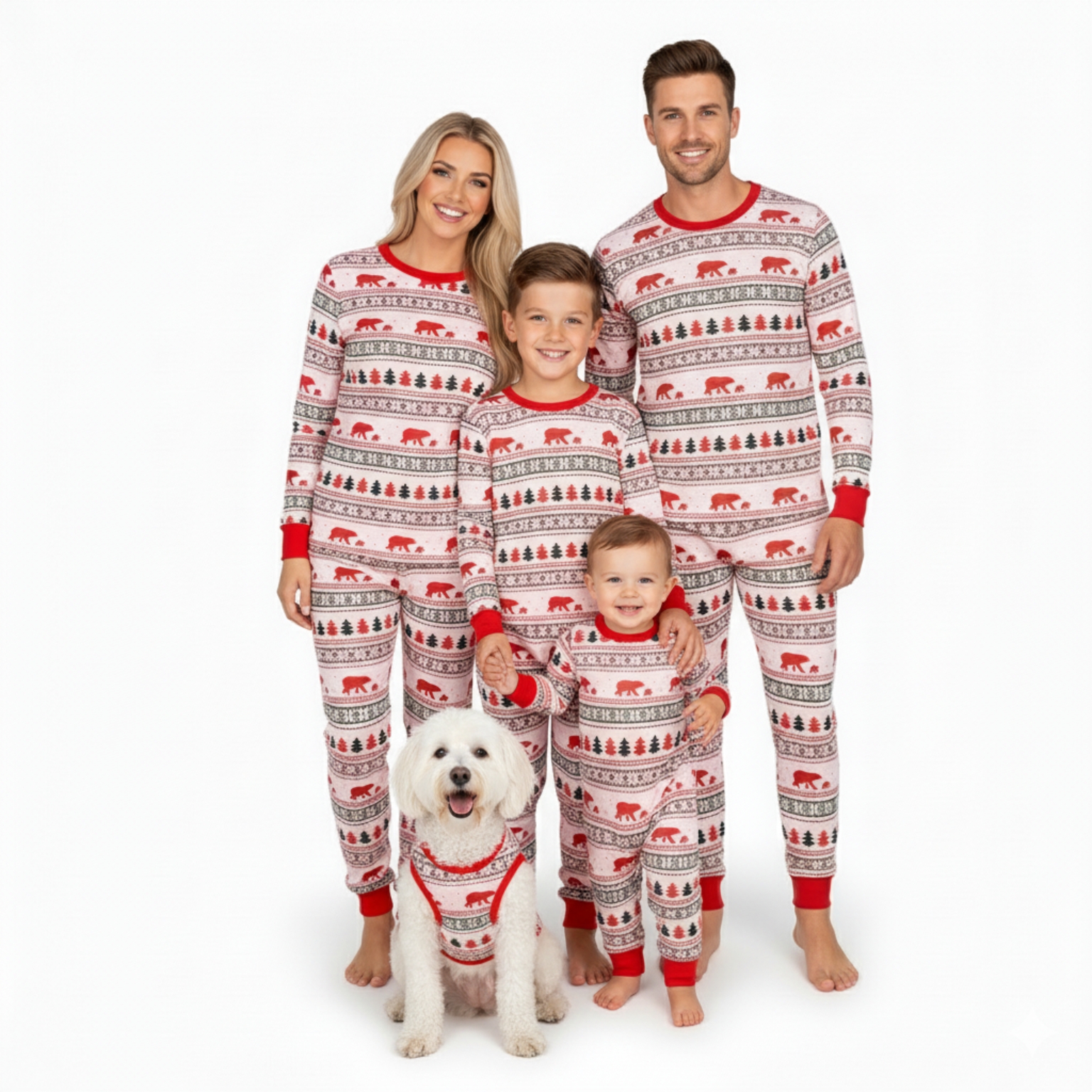 Pine Tree Printed Family Matching Christmas Pajama Set