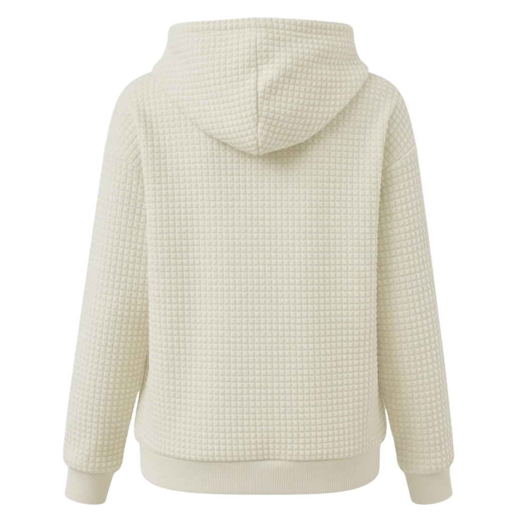 Christmas Gnome Print Waffle Knit Hoodie