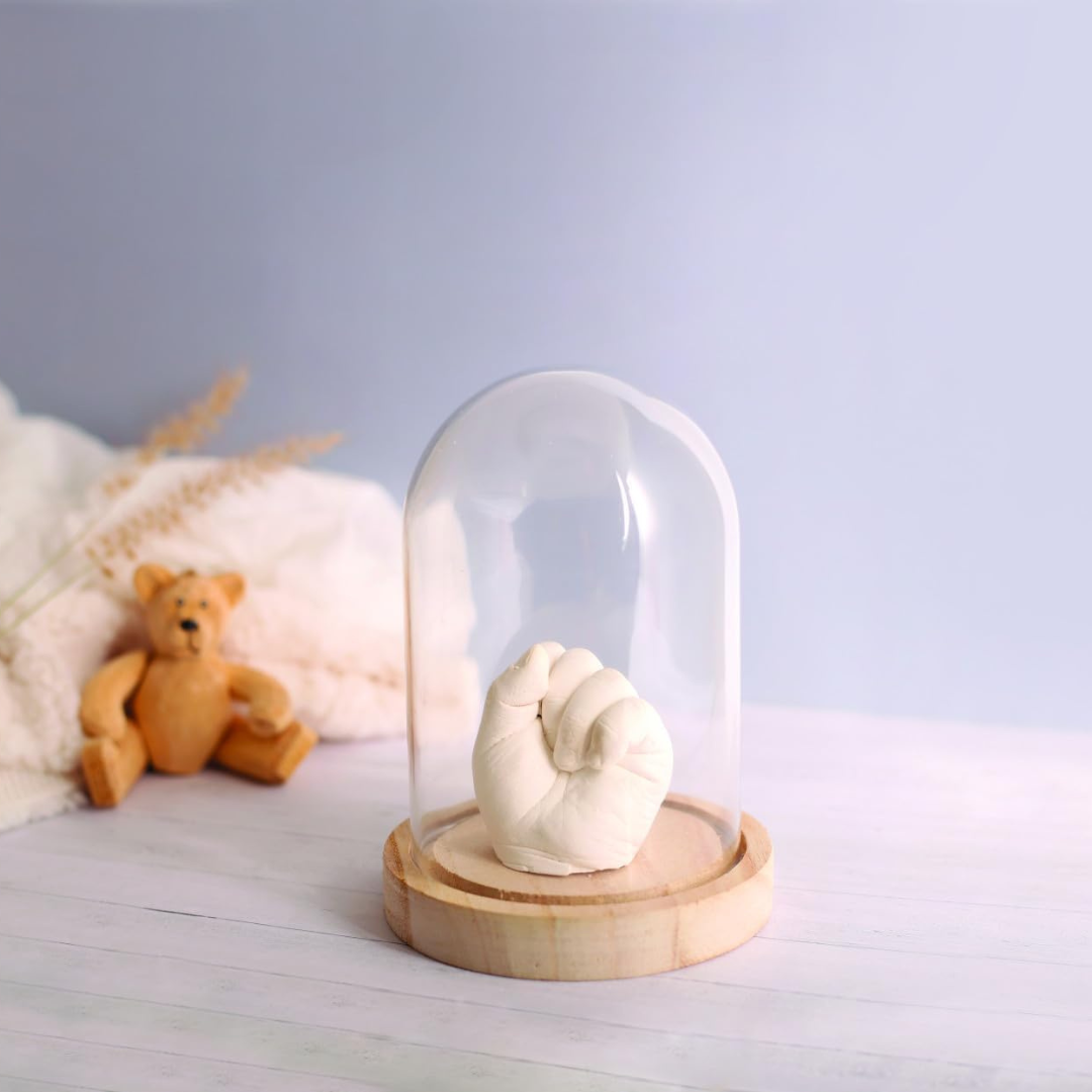 DIY Baby Handprint Footprint Molding Kit With Display Dome