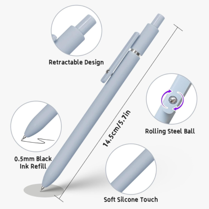 Retractable With Soft Matte Finish Gel Ink Pens