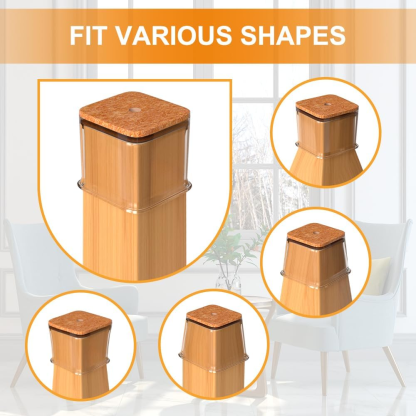 Square Silicone Felt Chair Leg Covers