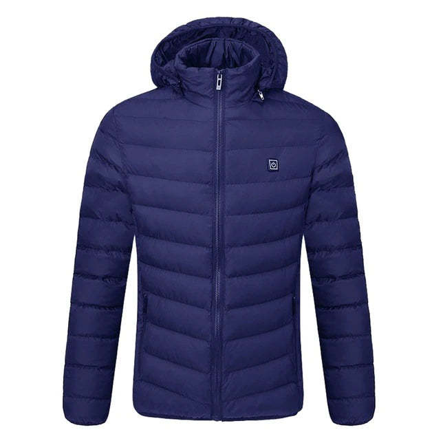 Electric Battery Heated Hooded Jacket - Waterproof , Thermal Heating-Amzemart
