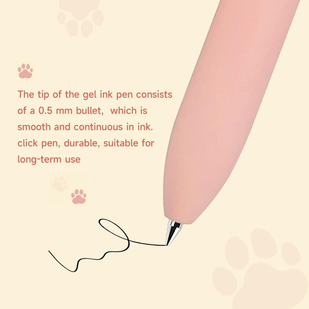 Cat Tail Gel Pens With Set 0.5mm Black Ink Fine Point Set Of 4