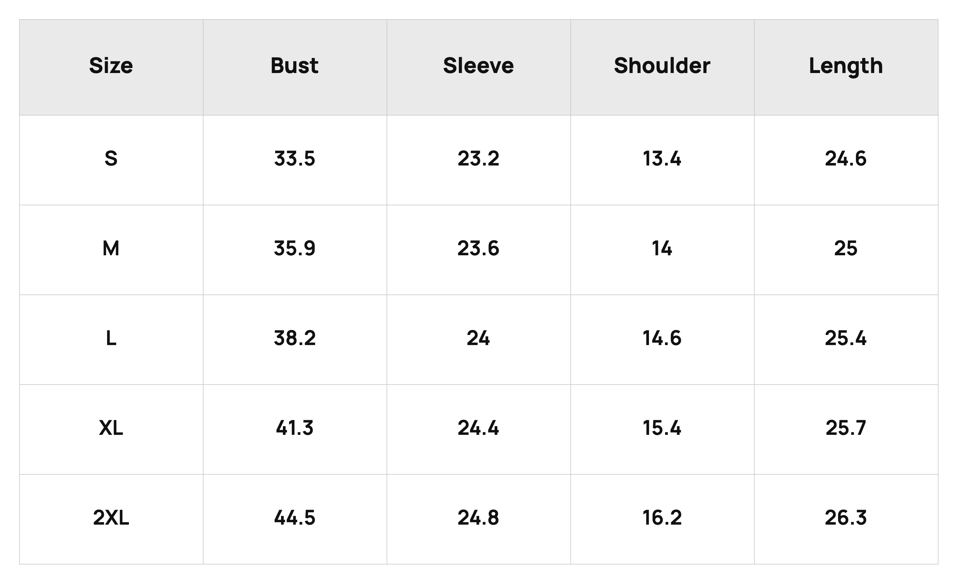 Size Chart