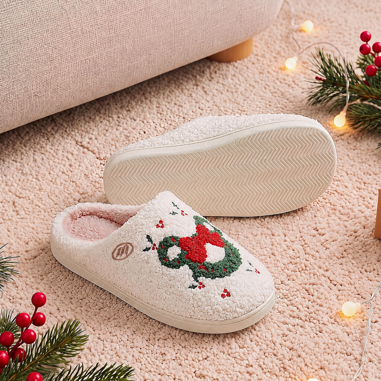 Christmas Fuzzy Winter House Slippers For Women And Men
