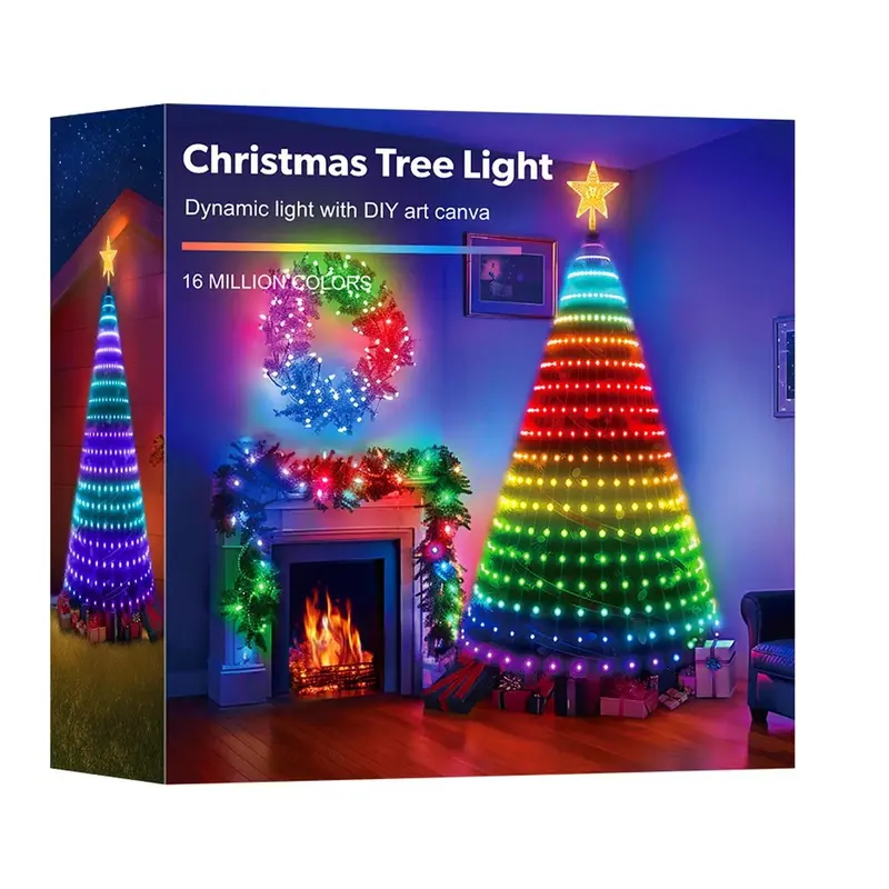 LED Smart Christmas Tree String Lights with App Remote Timer and Music Sync