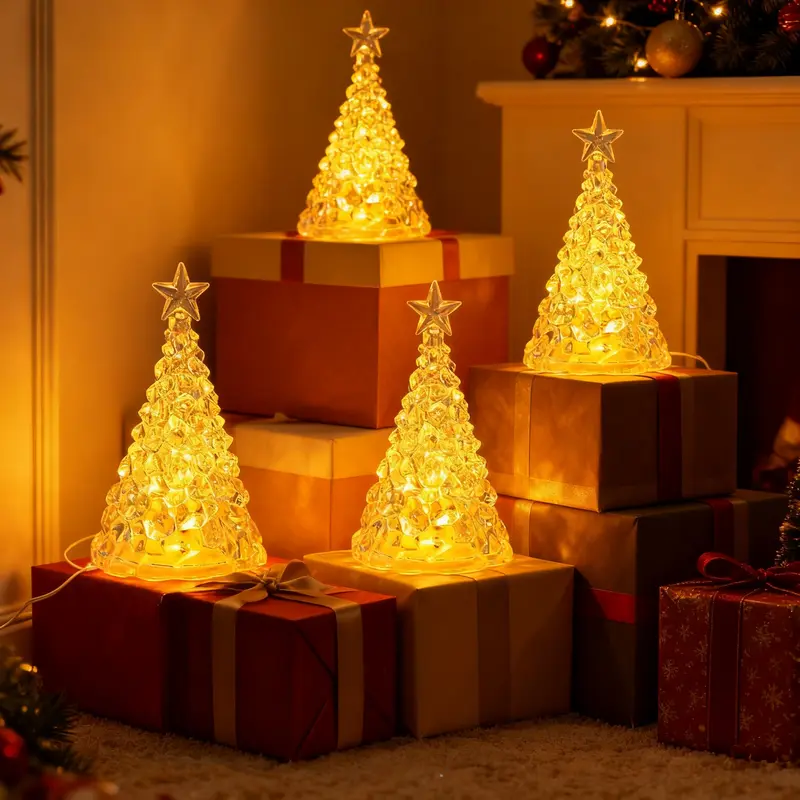 Christmas Star Tree Crystal Mini LED Festive Decor Lights