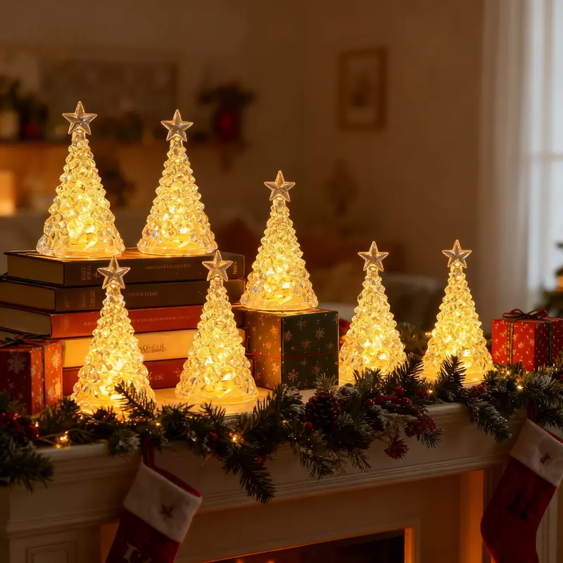 Christmas Star Tree Crystal Mini LED Festive Decor Lights