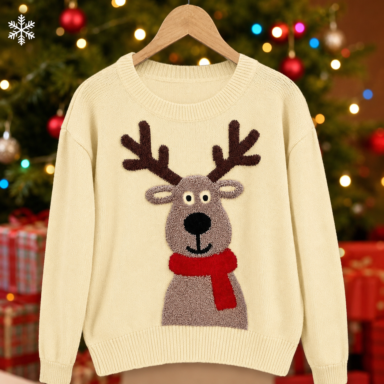 Christmas Deer Pattern Jacquard Sweater For Women