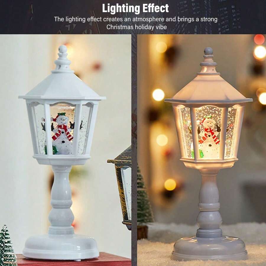 Christmas Music Water Night Light, Led Lantern, Glowing Decoration Ornament For Holiday Party Atmosphere Decor, Festive Home Decor Accessory - White - View 6