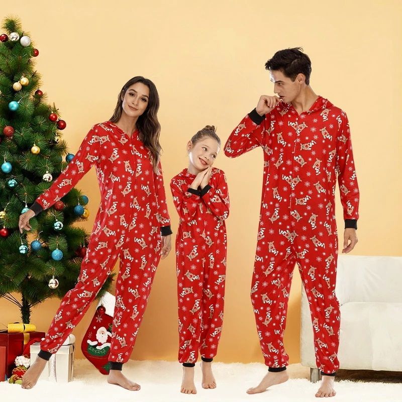 Christmas Jumpsuit Pajama Set - Amzemart