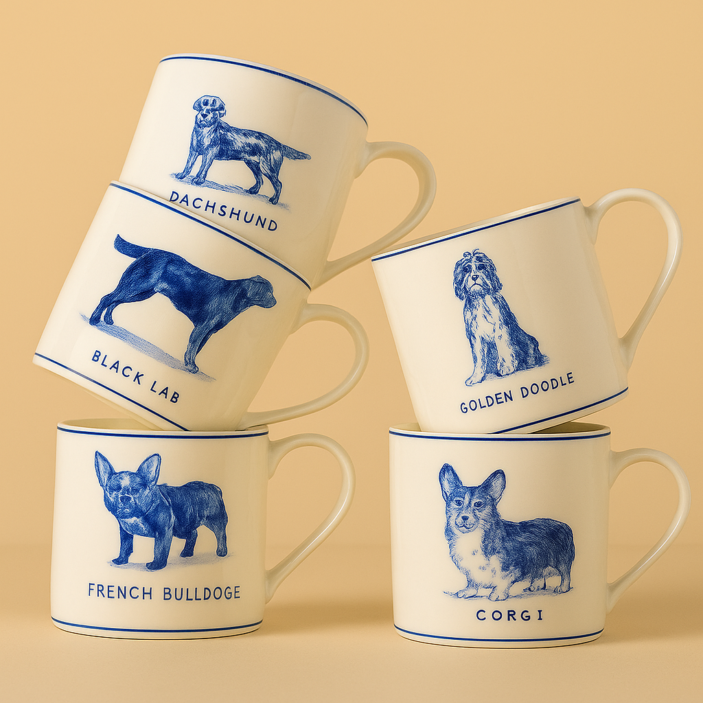 Stoneware Dog Coffee Mug