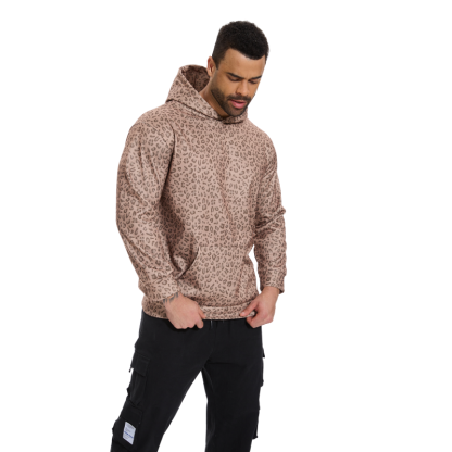 Fierce Leopard Print Hoodie-Amzemart