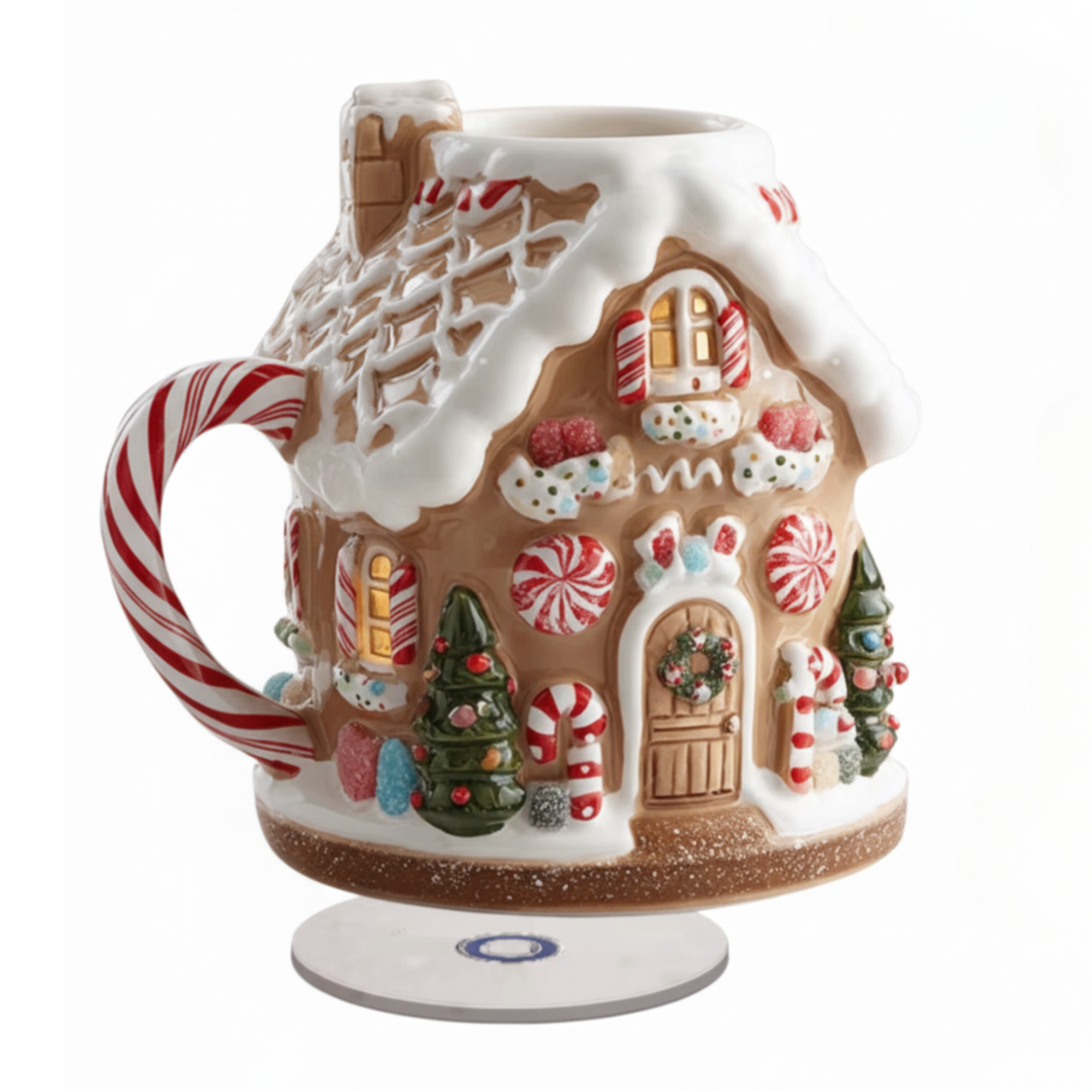 2D Flat Rotating Acrylic Gingerbread House Cup
