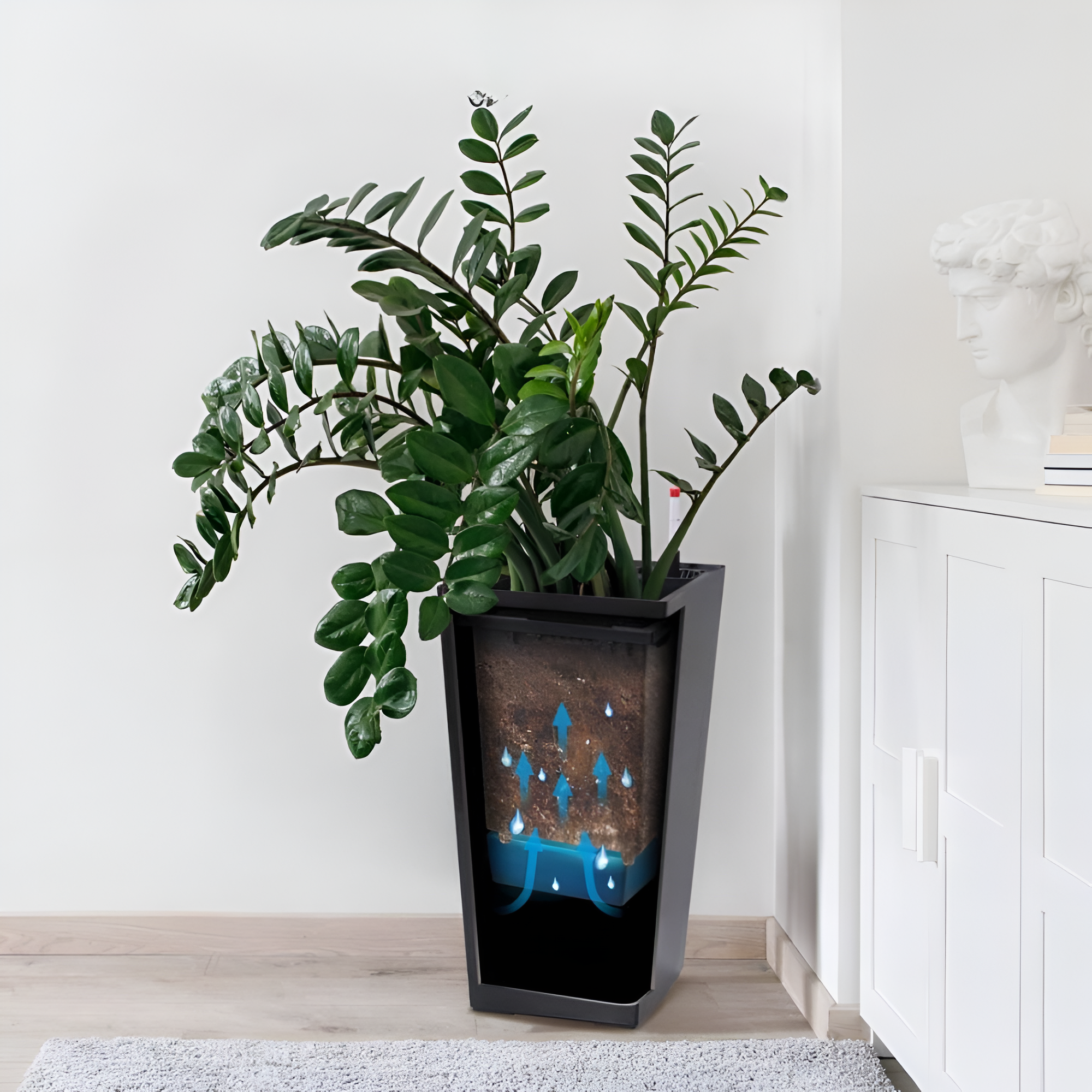 Set Of 2 Tall Planter For Indoor And Outdoor Decor