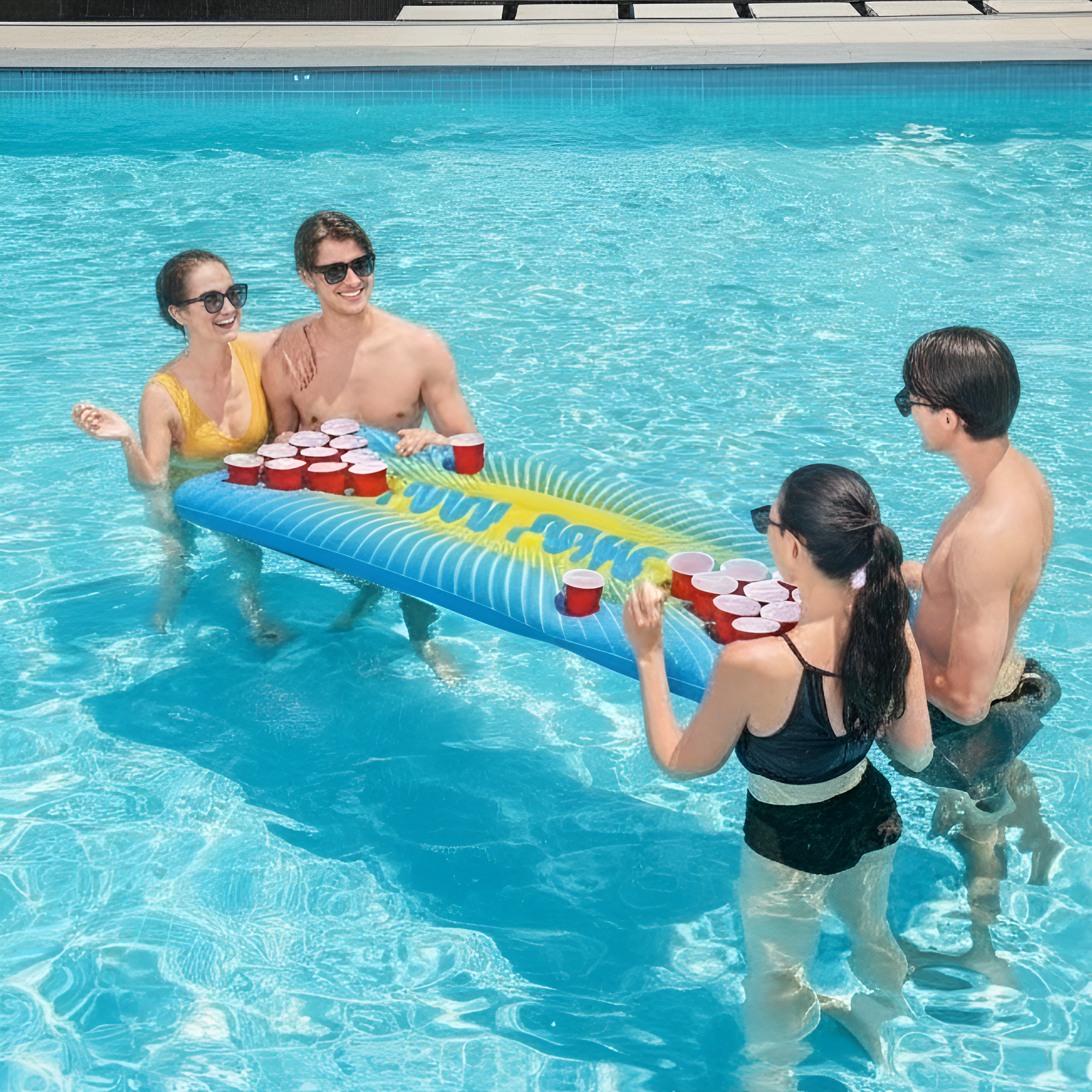 Multicolor Adult Inflatable Pong Pool Game - 71 X 30