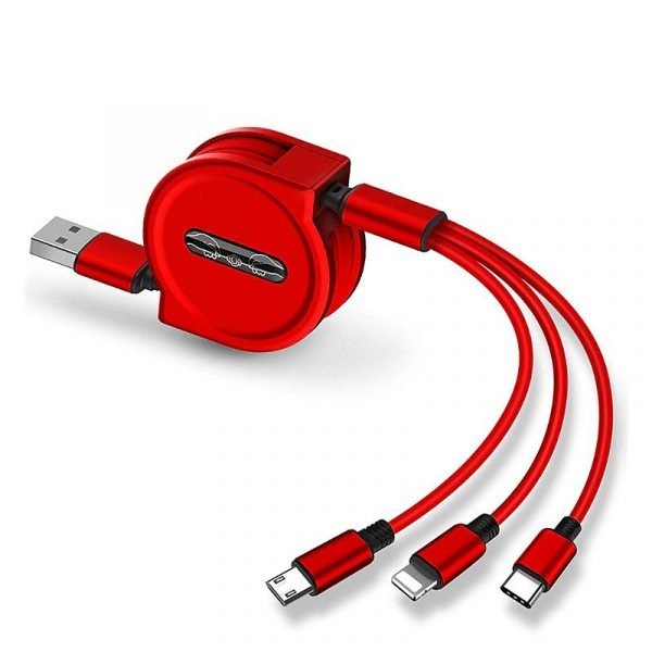 Three In One Retractable Multi Device Charging Cable