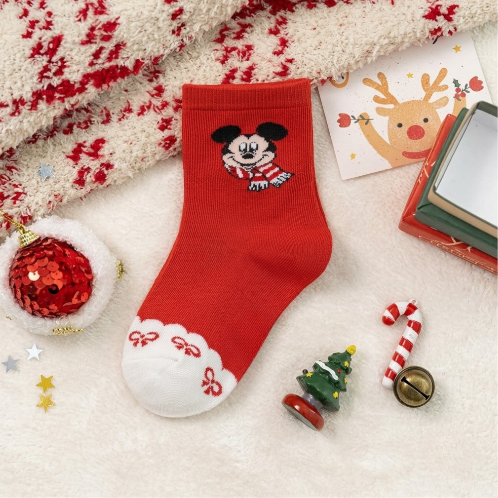 Christmas Pattern Mid Calf Socks For Kids