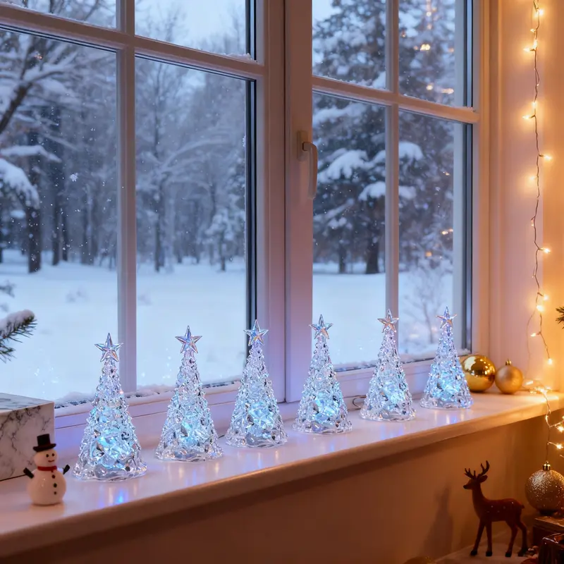 Christmas Star Tree Crystal Mini LED Festive Decor Lights