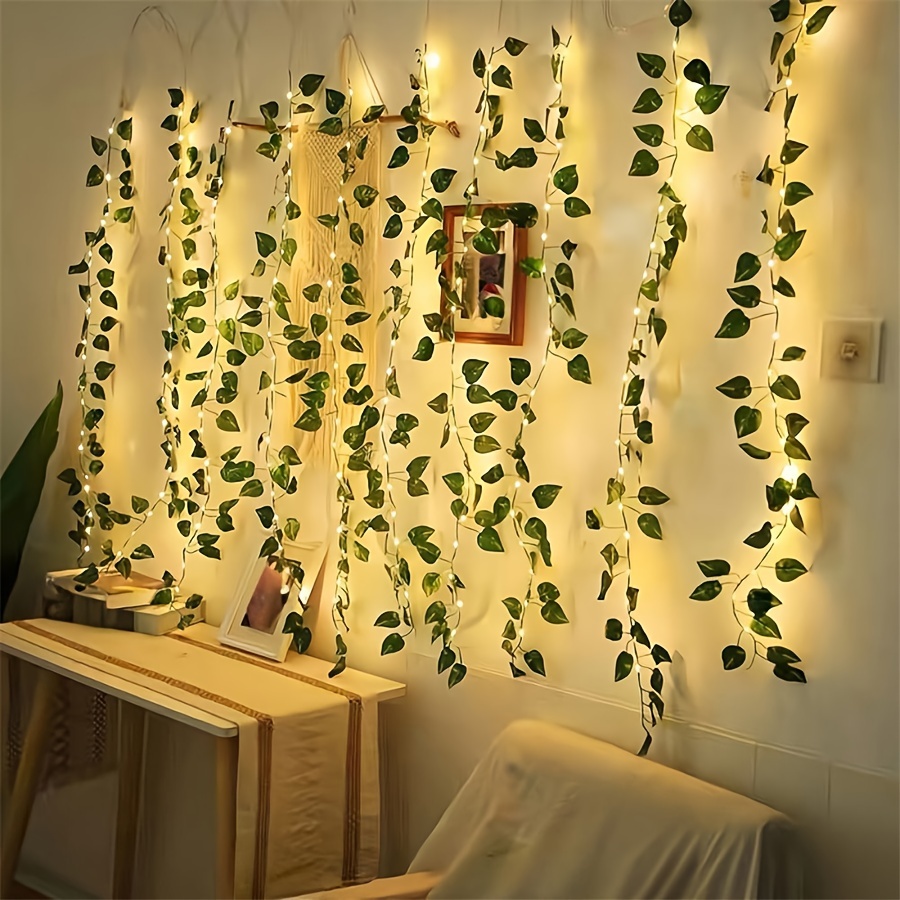 Battery Powered Vine LED Leaf String Lights for Home and Party Decor