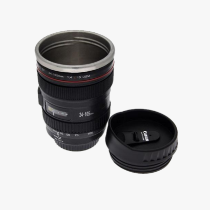 SLR Camera Lens Stainless Steel Travel Coffee Mug with Leak-Proof Lid - FREE SHIP DEALS