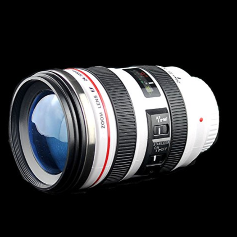 SLR Camera Lens Stainless Steel Travel Coffee Mug with Leak-Proof Lid - FREE SHIP DEALS