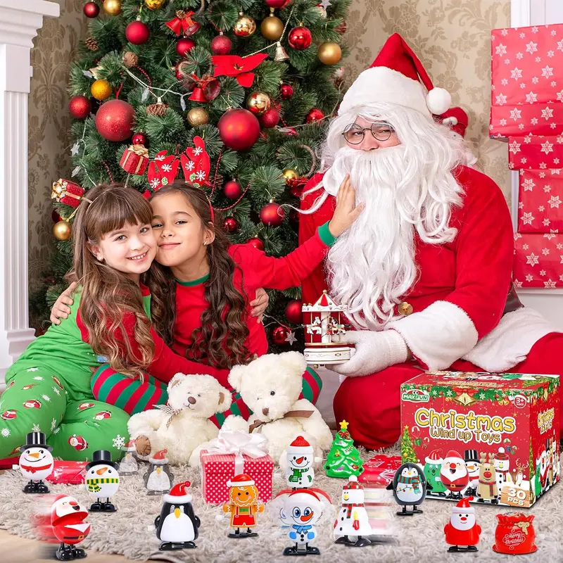 30 Pieces Christmas Wind Up Toys For Kids     