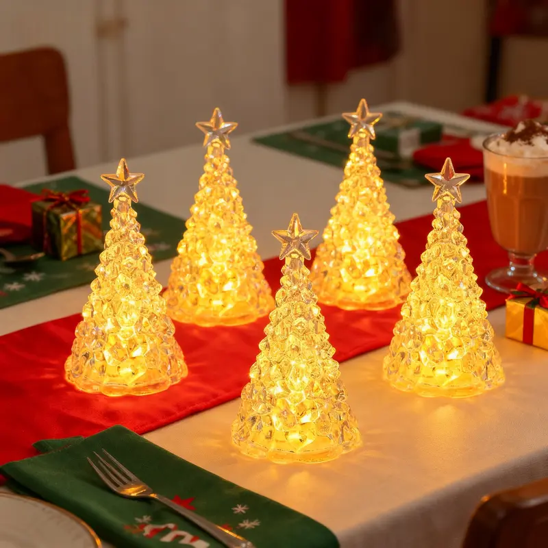 Christmas Star Tree Crystal Mini LED Festive Decor Lights