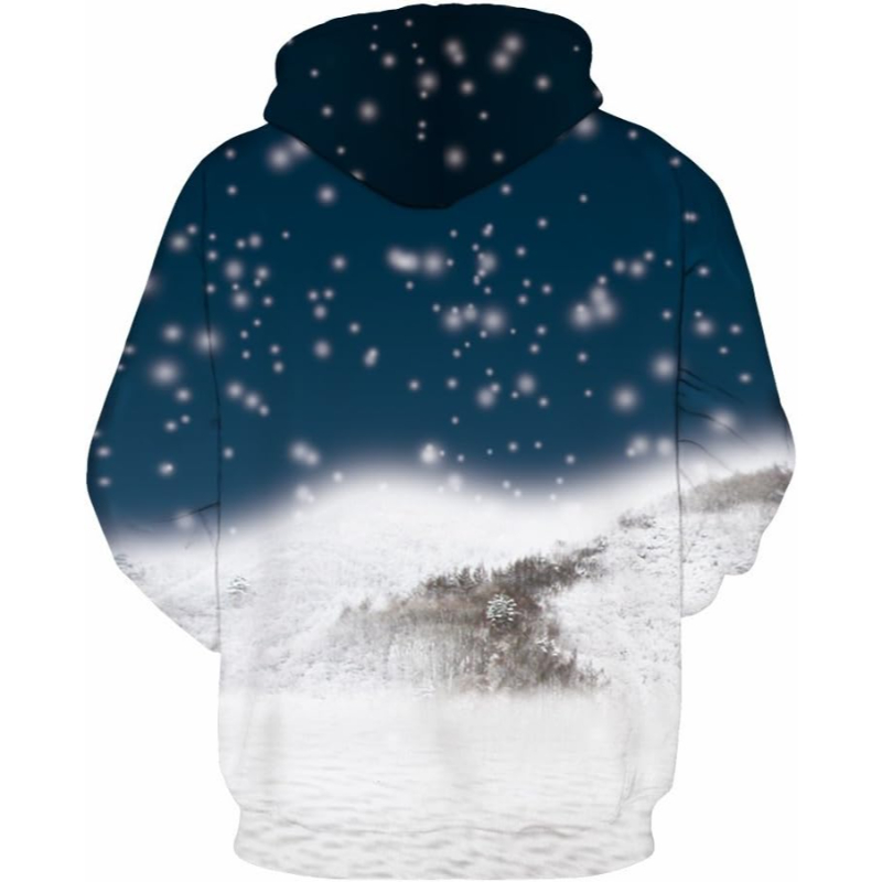 3D Santa Printed Ugly Christmas Kangaroo Pocket Hoodies