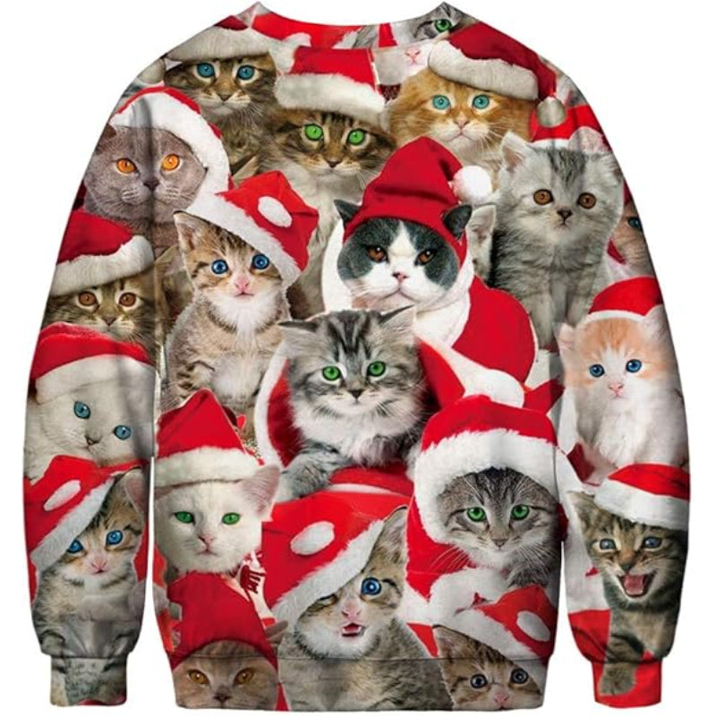 Santa Cats Christmas 3D Print Sweatshirt
