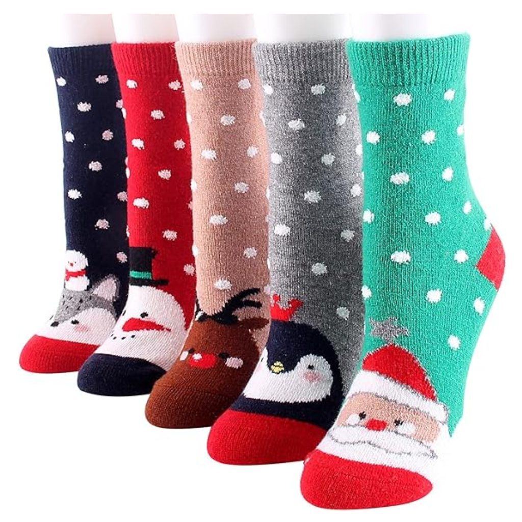 Geometric Knit Crew Pattern Blend Socks