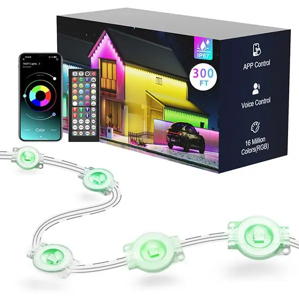 Smart Permanent Outdoor Christmas Eave Lights with App and Remote Control
