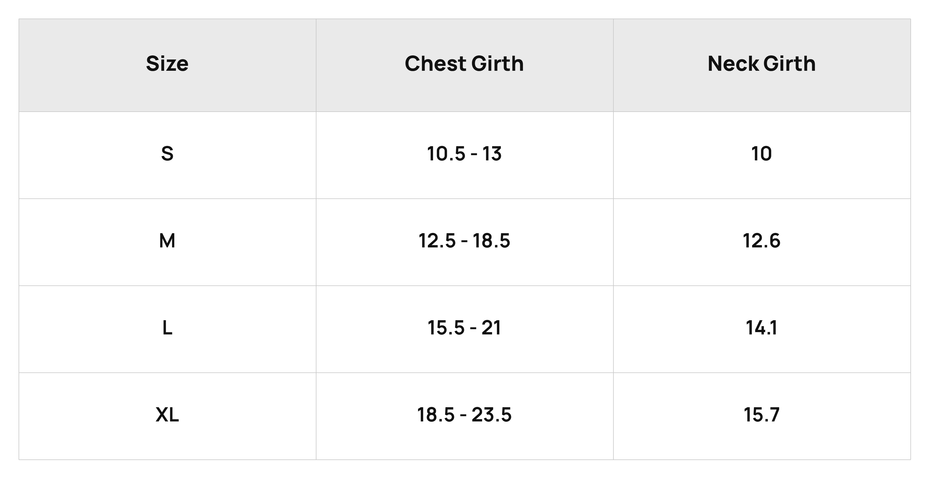 Size Chart
