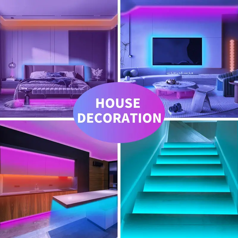 Music Sync LED Strip RGB Lights with Smart App and Remote Control