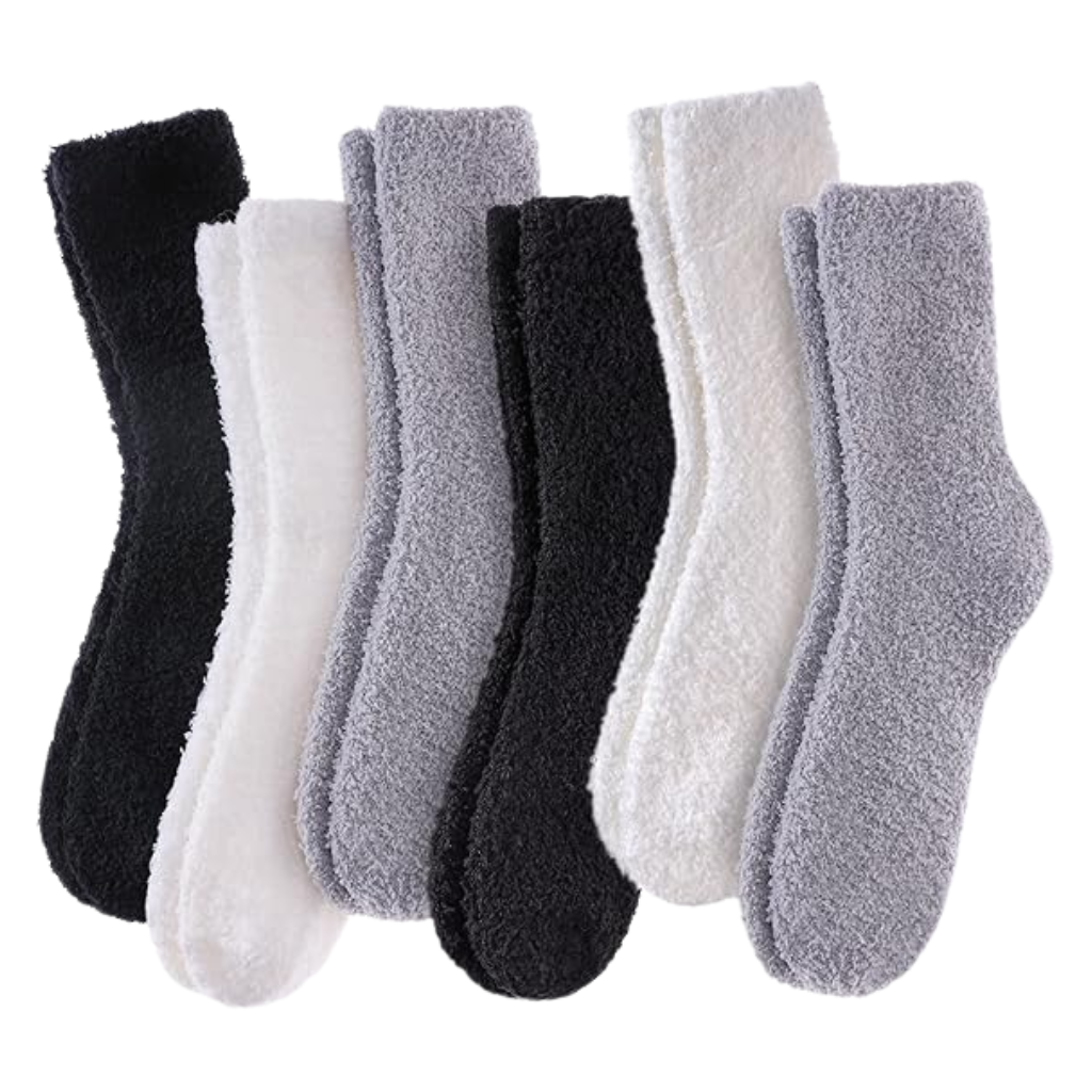 Microfiber Blend Patterned Crew Style Socks