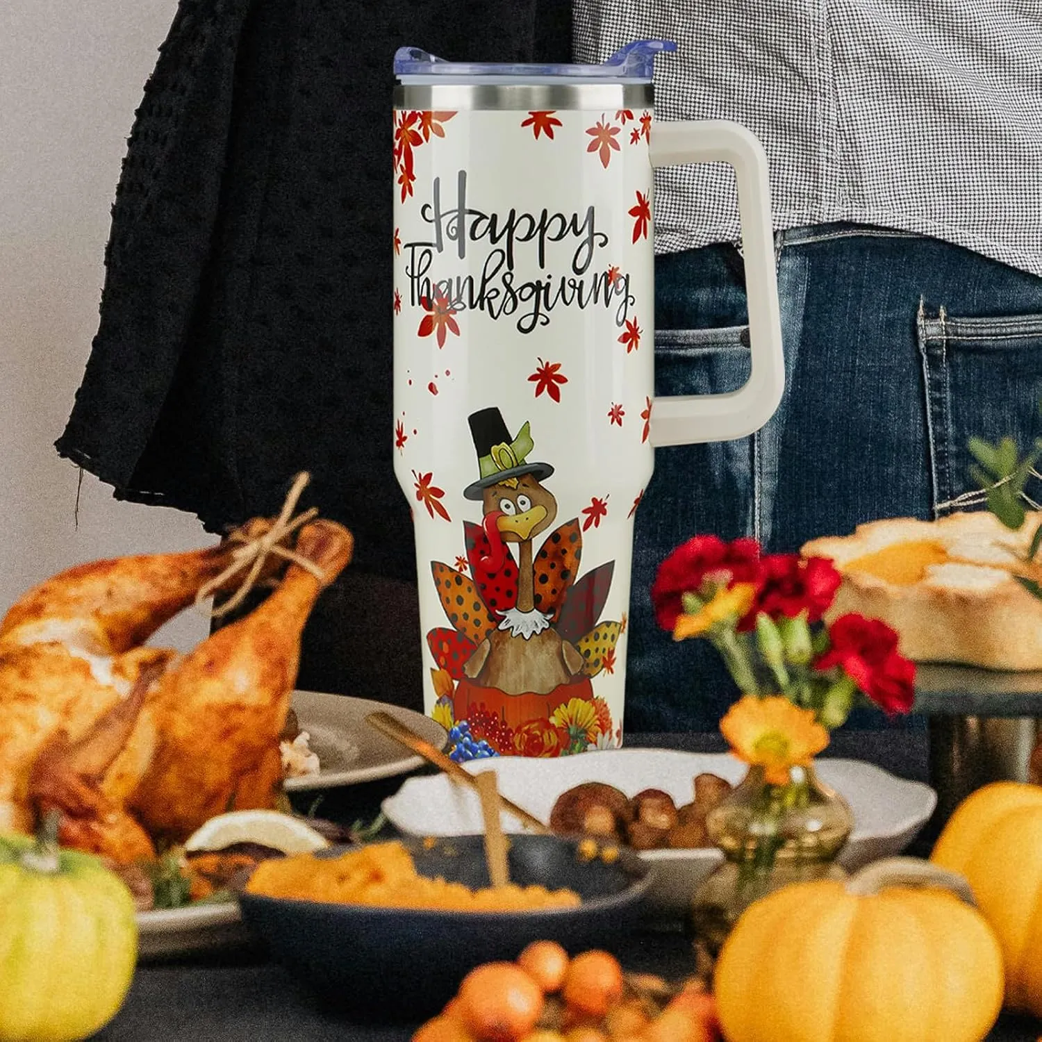 40 oz Christmas Snowman Stainless Steel Insulated Tumbler with Straw