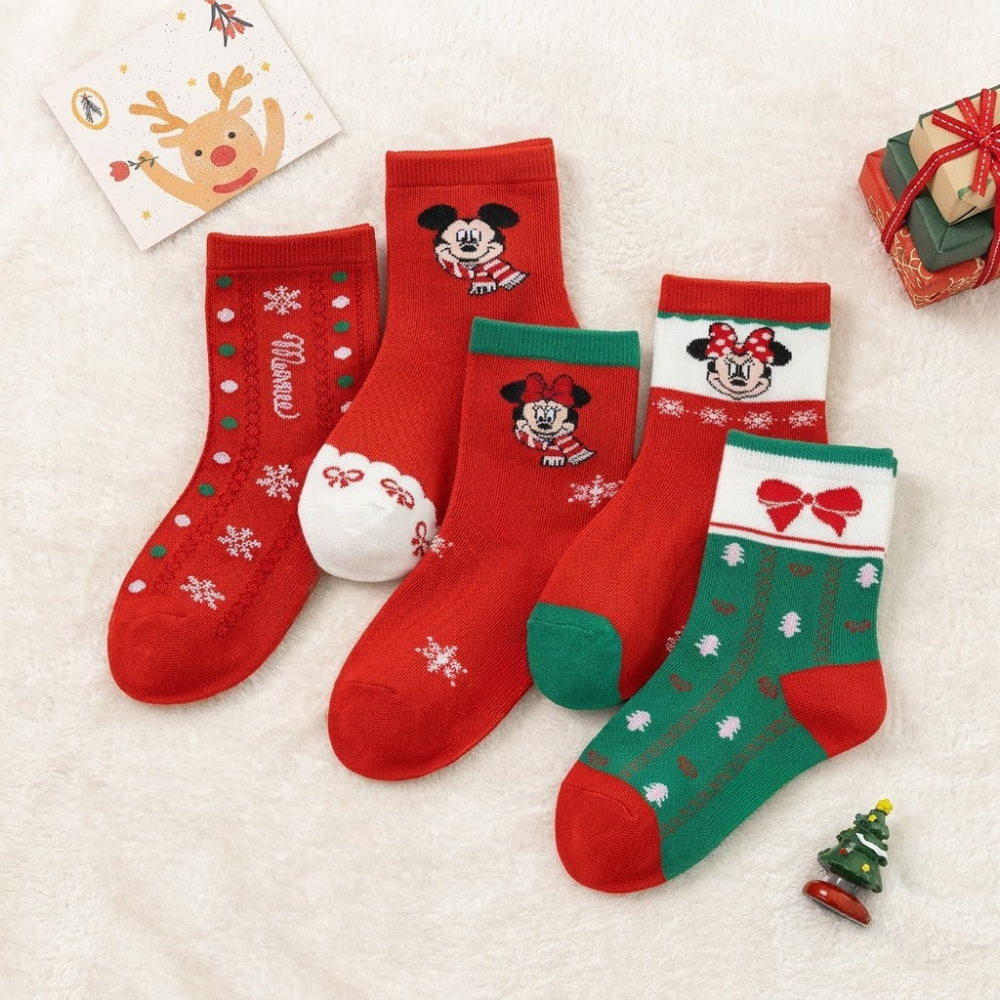 Christmas Pattern Mid Calf Socks For Kids